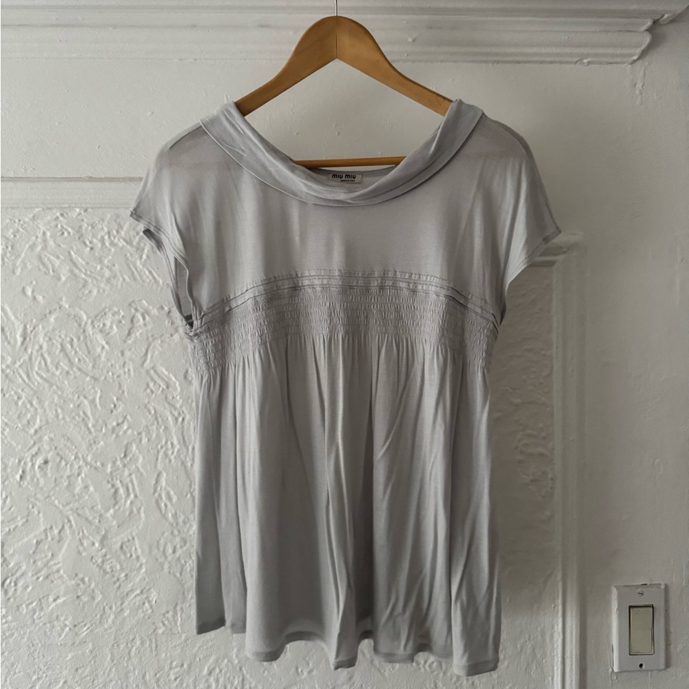 Miu Miu Gray Babydoll Top